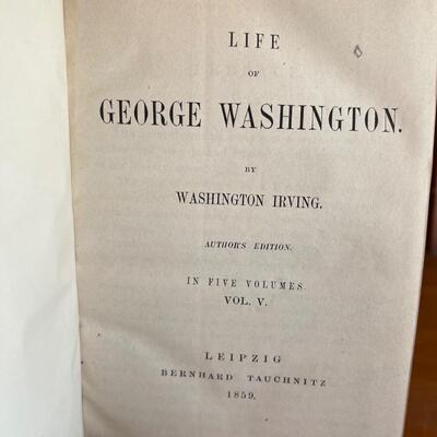 LOT 101 - Washington Irving - Life of George Washington - 5 Volume Set