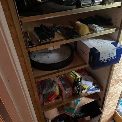 lot 232- shelves of misc. toiletries, clippers, chemicals, etc.