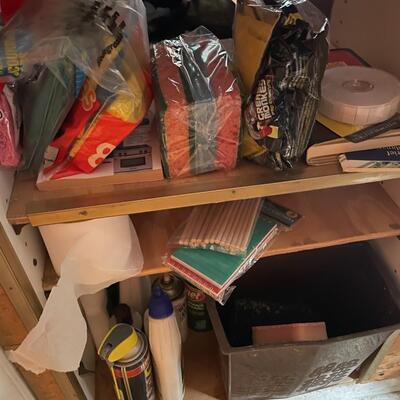 lot 232- shelves of misc. toiletries, clippers, chemicals, etc.