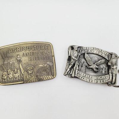 THE RIGHT TO BEAR ARMS AND AGRICULTURAL BELT BUCKLE BUNDLE OF 2