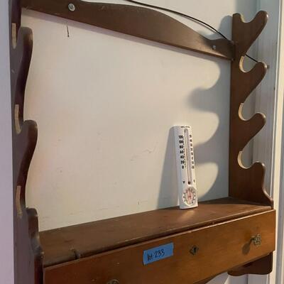lot 233- hanging wooden wall shelf (must remove yourself), acurite