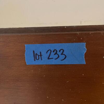 lot 233- hanging wooden wall shelf (must remove yourself), acurite