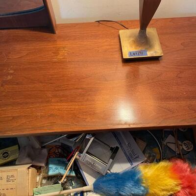 lot 236- mid century modern dresser with mirror and contents