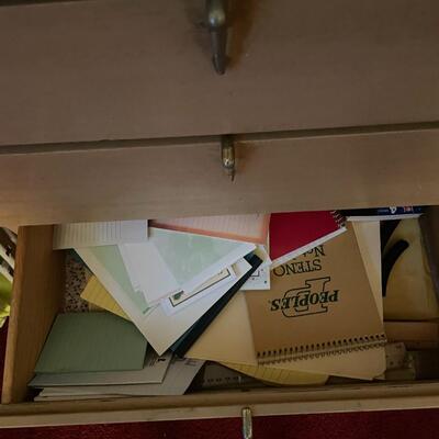 lot 237- Large multiple piece desk with contents