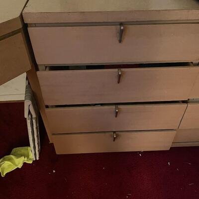 lot 237- Large multiple piece desk with contents