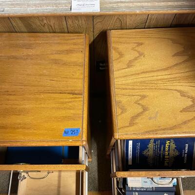 lot 257- (2) filing cabinets with key and contents