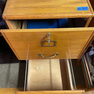 lot 257- (2) filing cabinets with key and contents