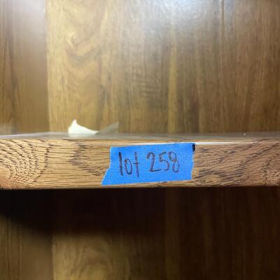 lot 258- tall bookshelf with contents