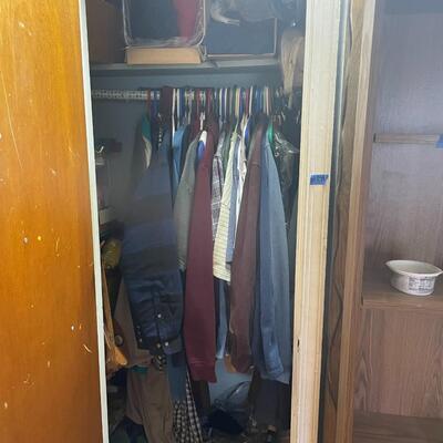 lot 259- entire closet, misc. clothes and linens, etc.