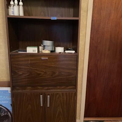 lot 268- mid century modern cabinet with contents