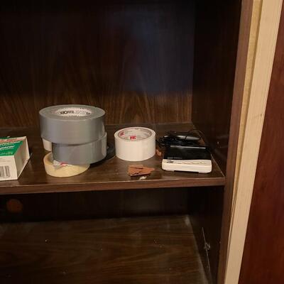 lot 268- mid century modern cabinet with contents