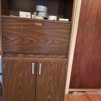 lot 268- mid century modern cabinet with contents