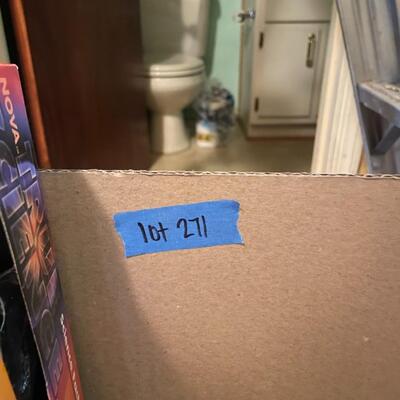 lot 271- large box full of vintage toys, games, etc.