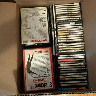 Lot 275- (3) Boxes of DVD's and CD's