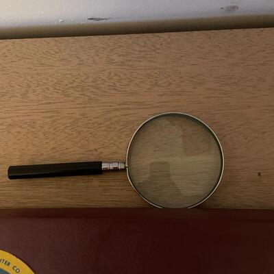 Lot 283- Vintage scrabble game and magnifying glass