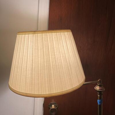 lot 291- standing brass floor lamp, mirror