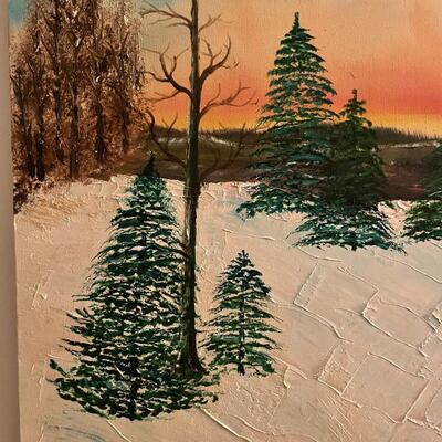 lot 293- skiing painting