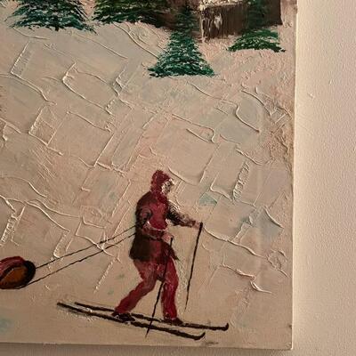 lot 293- skiing painting