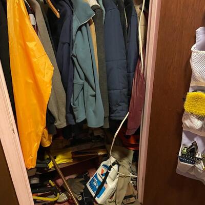 lot 314- entire closet clothes, gloves, etc.