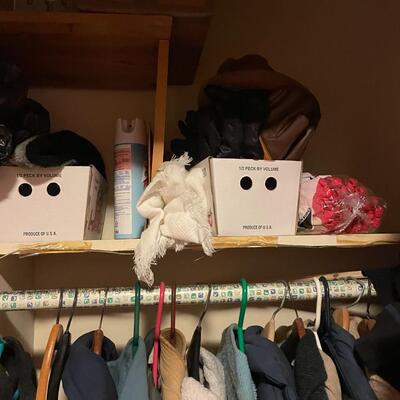 lot 314- entire closet clothes, gloves, etc.