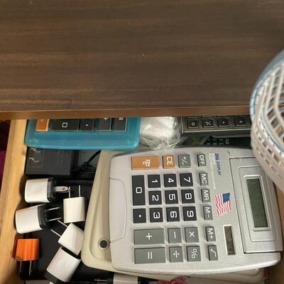 lot 318- Mid century modern desk with chair and contents