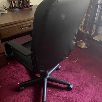lot 318- Mid century modern desk with chair and contents