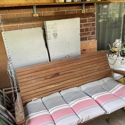 lot 323- mid century modern Swinging bench (must remove yourself!)