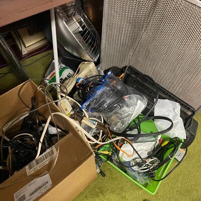 lot 326- Sony tv, table, misc. cords, tools