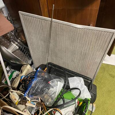 lot 326- Sony tv, table, misc. cords, tools