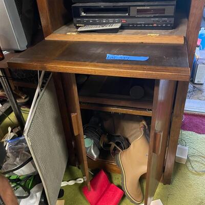 lot 327- antique cabinet with contents