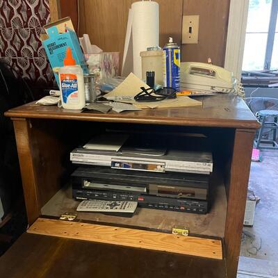 lot 327- antique cabinet with contents