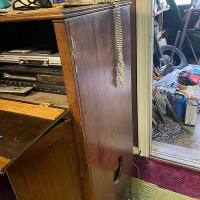 lot 327- antique cabinet with contents