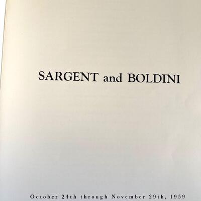 LOT 105 - Another Exhibition Catalog from 1959 featuring John Singer Sargent and Giovanni Boldini.
