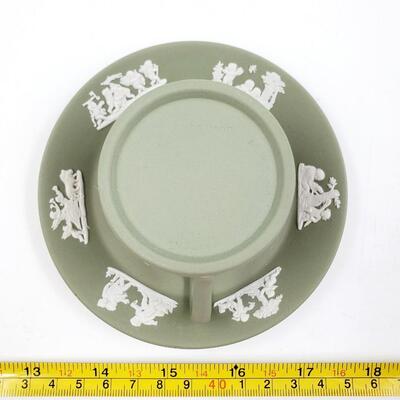 WEDGEWOOD SAGE GREEN JASPERWARE TEA CUP AND SAUCER