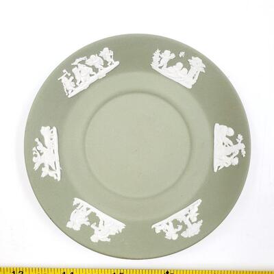 WEDGEWOOD SAGE GREEN JASPERWARE TEA CUP AND SAUCER