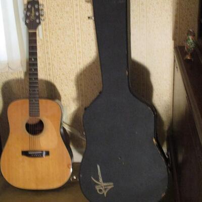 Vintage  Dreadnaught Takamine Acoustic Guitar Model F-340 with Hard Case