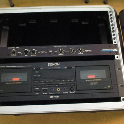 Vintage Denon 770-R Dual Cassette Deck and dbx Project 1 Spectral Enhancer Rack Mounted in SKB Road Case