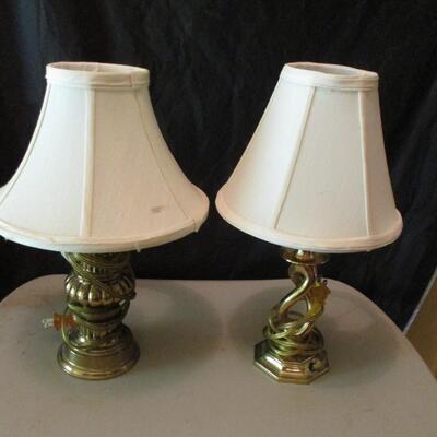 Pair of Brass Post Table Lamps