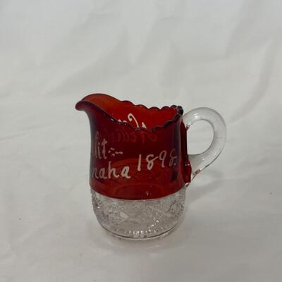 [39] ANTIQUE | 1898 | Souvenir Glass | Omaha, Nebraska 