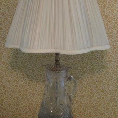 Vintage Pressed Glass Pitcher Post Lamp
