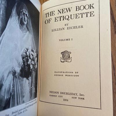 LOT 95 -Etiquette Books, Vintage (3 books), 1924
