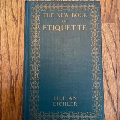 LOT 95 -Etiquette Books, Vintage (3 books), 1924