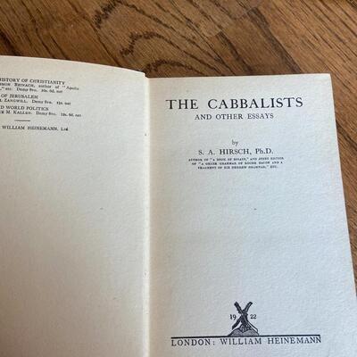 LOT 101 - The Cabbalists and Other Essays by S. A Hirsch, Vintage, 1922