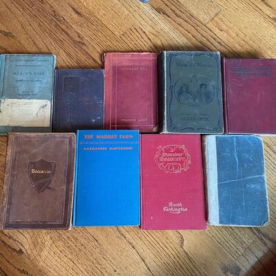 LOT 118 - Classic English Authors, Vintage (9 books), Dickens, Hawthorne, Cooper and more