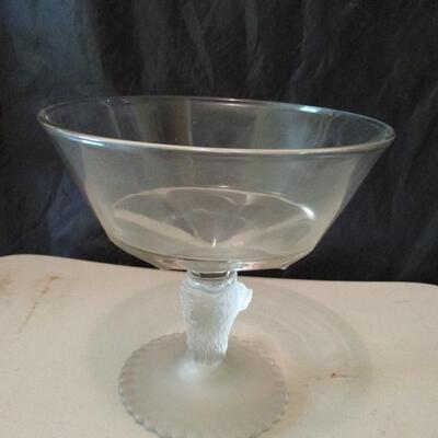 Vintage Compote Bowl with Bear Face Stem 