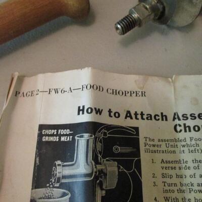 Vintage Sunbeam Food Chopper Attachment 
