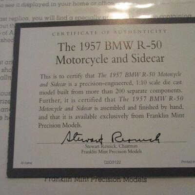 Franklin Mint 1957 BMW Motorcycle and Side Car 