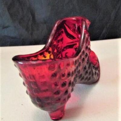 Red Hobnail Shoe by Fenton