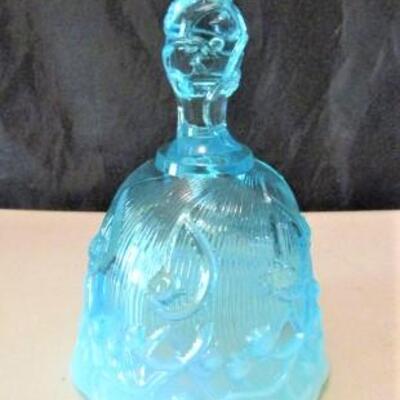 Blue Floral Theme Bell (Possibly Fenton)- 5
