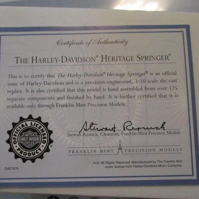 Franklin Mint Harley Davidson Heritage Springer